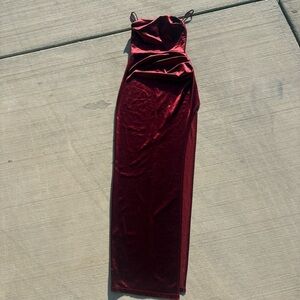 Elegant Burgundy Velvet Dress